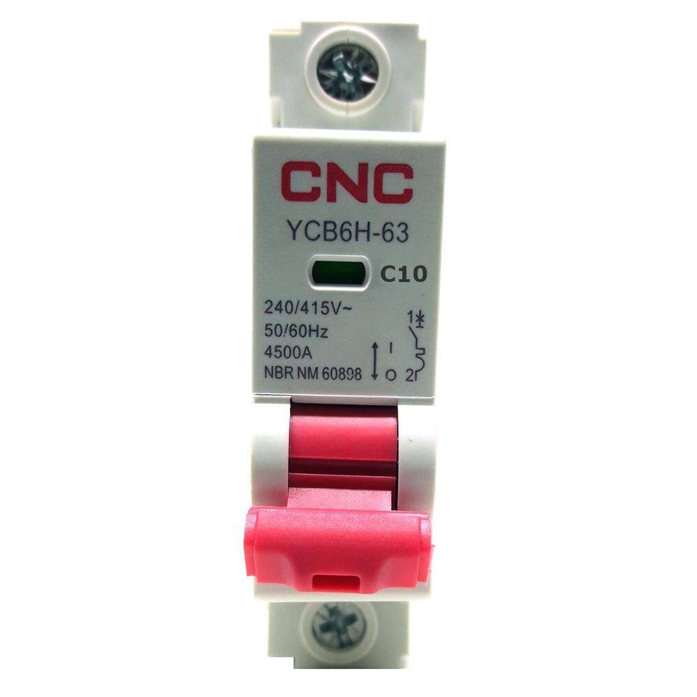 Disjuntor YCB6H-63 Unipolar Curva C 10A CNC - 230/400V