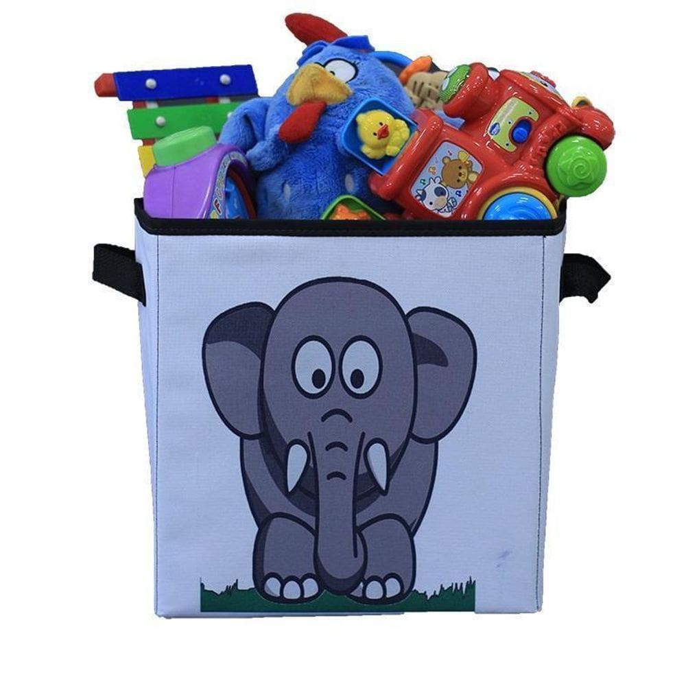 Caixa Organizadora De Brinquedos Estampada 28X30X28 Elefante