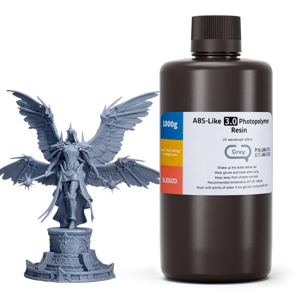 Resina de impressora 3D ELEGOO 2024 atualizada, semelhante ao ABS 3.0, cinza, 1 kg