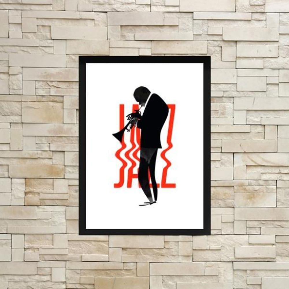 Quadro Decorativo Jazz Silhueta Homem 45X34Cm