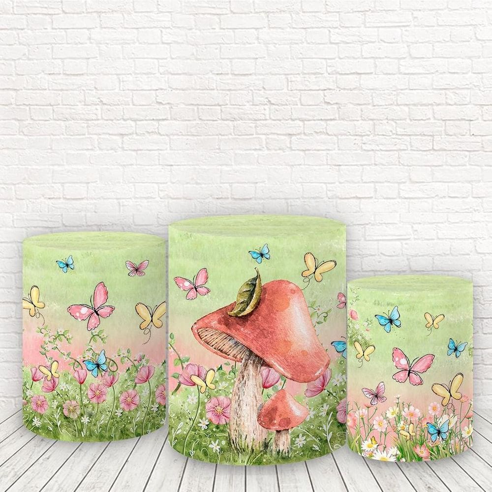 Trio De Capas Cilindros 3D Sublimado Jardim Fadas Fcc-249