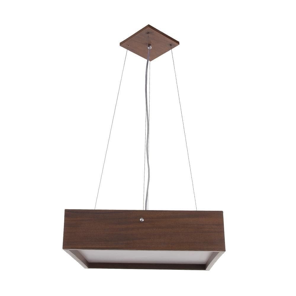 Lustre Bonadri Wood Quadrado 40Cm Pendente Madeira Málaga
