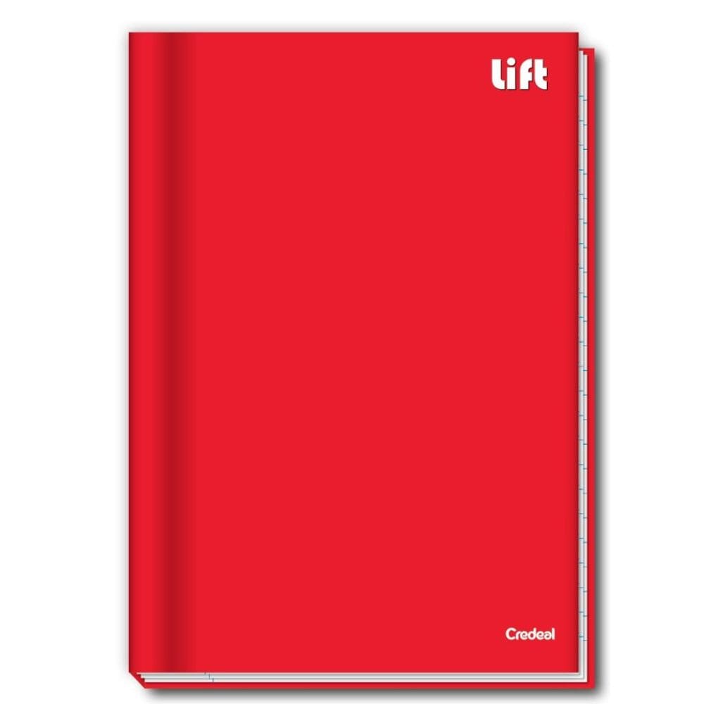 Kit C/5 Cadernos Brochura Universitário 96fl Lift Vermelho Credeal