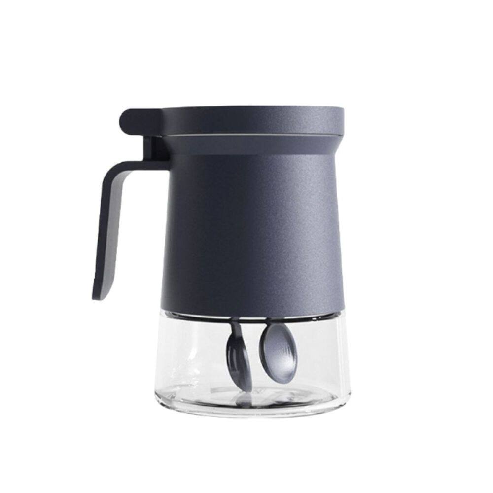 Açucareiro Porta Condimento de Vidro C/ Tampa e Colher 350ml