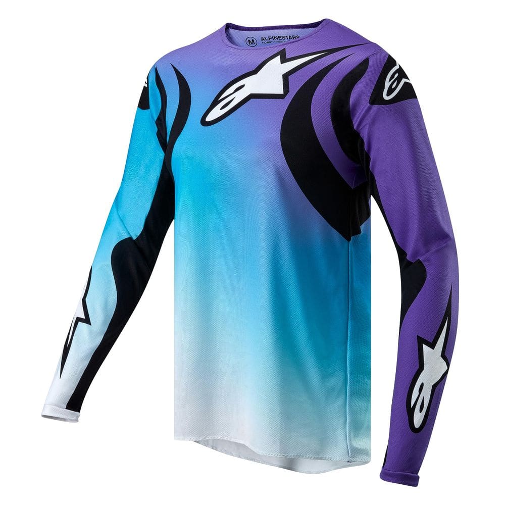 Jersey Alpinestars Stella Fluid branco/turquesa para mulheres