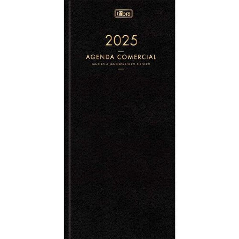 Agenda Executiva Costurada Diária 12,3 x 27,5 cm Comercial 2025 Tilibra Ref 50016
