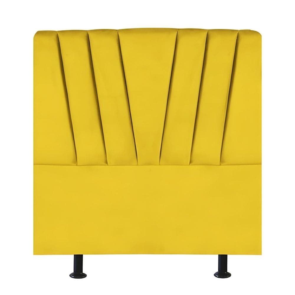 Cabeceira Estofada Cama Box Solteiro 90 cm Malu Suede