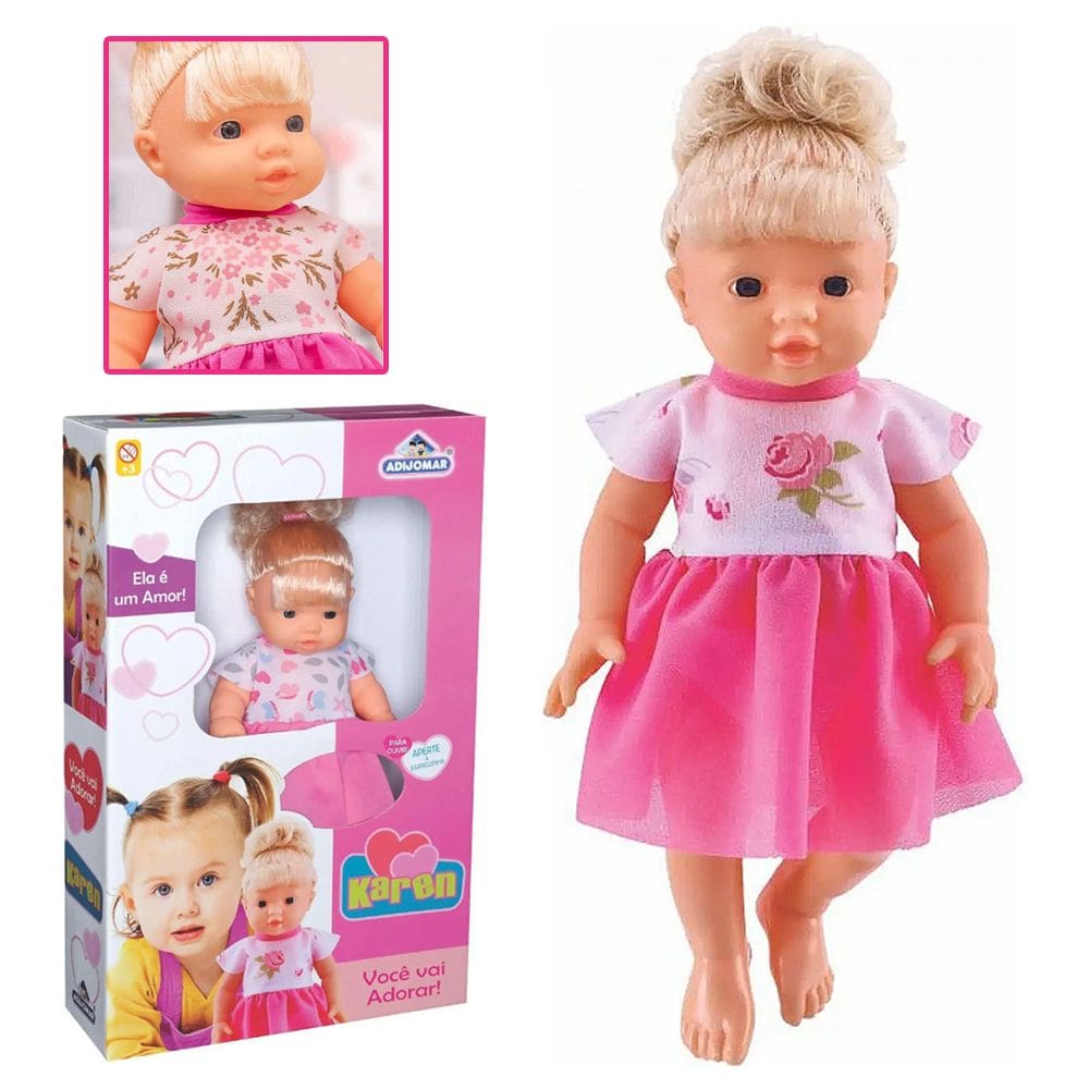 Boneca Karen 34 Cm Fala 30 Frases Infantil Menina Adijomar