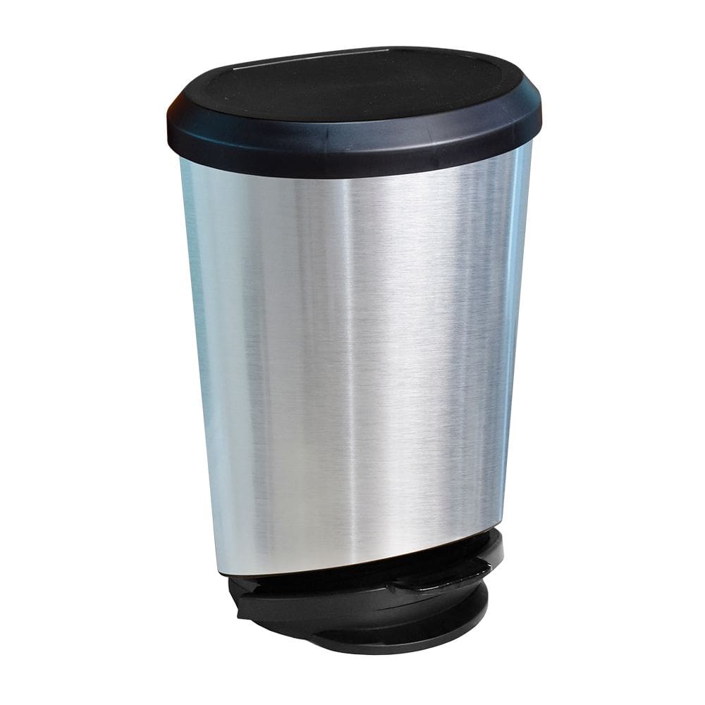 Lixeira plástica com Pedal Label Inox 10 Litros Arqplast