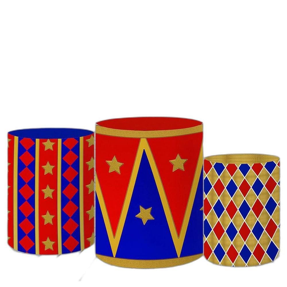 Trio De Capas Cilindros 3D Sublimado Circo Fcc-341