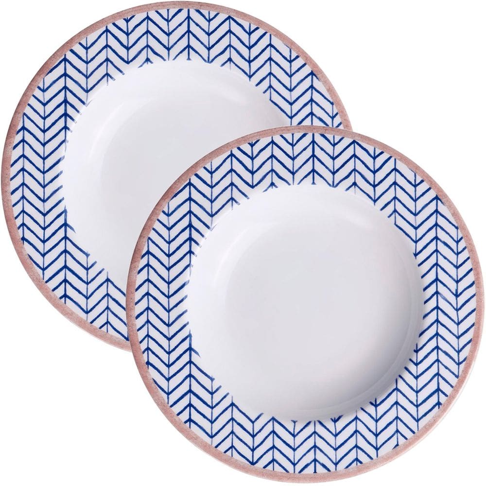 Jogo Prato Fundo Sopa Lanche 8 Pessoas 8Pçs Abstratta 23cm