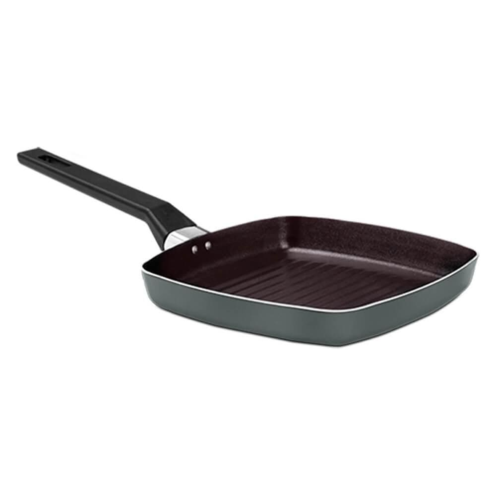 Frigideira Grill Antiaderente Cerâmica Preserve Cinza 24cm - Brinox
