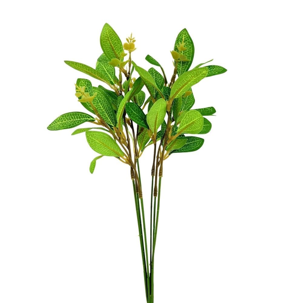 Buquê Folhas Verdes 40X20X9Cm Planta Artificial