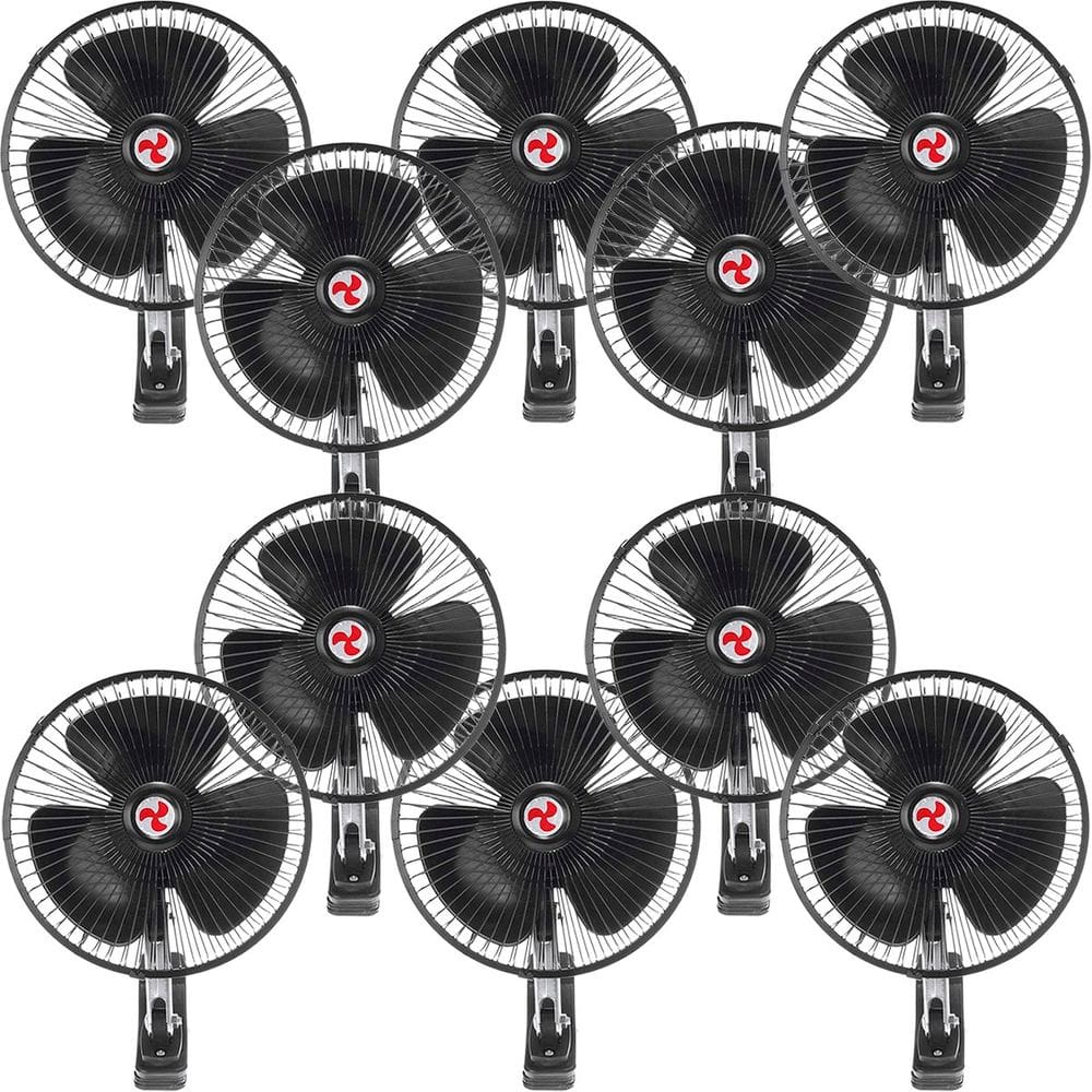 Kit 10 Mini Ventilador Veicular Carro Caminhão Ônibus 20cm