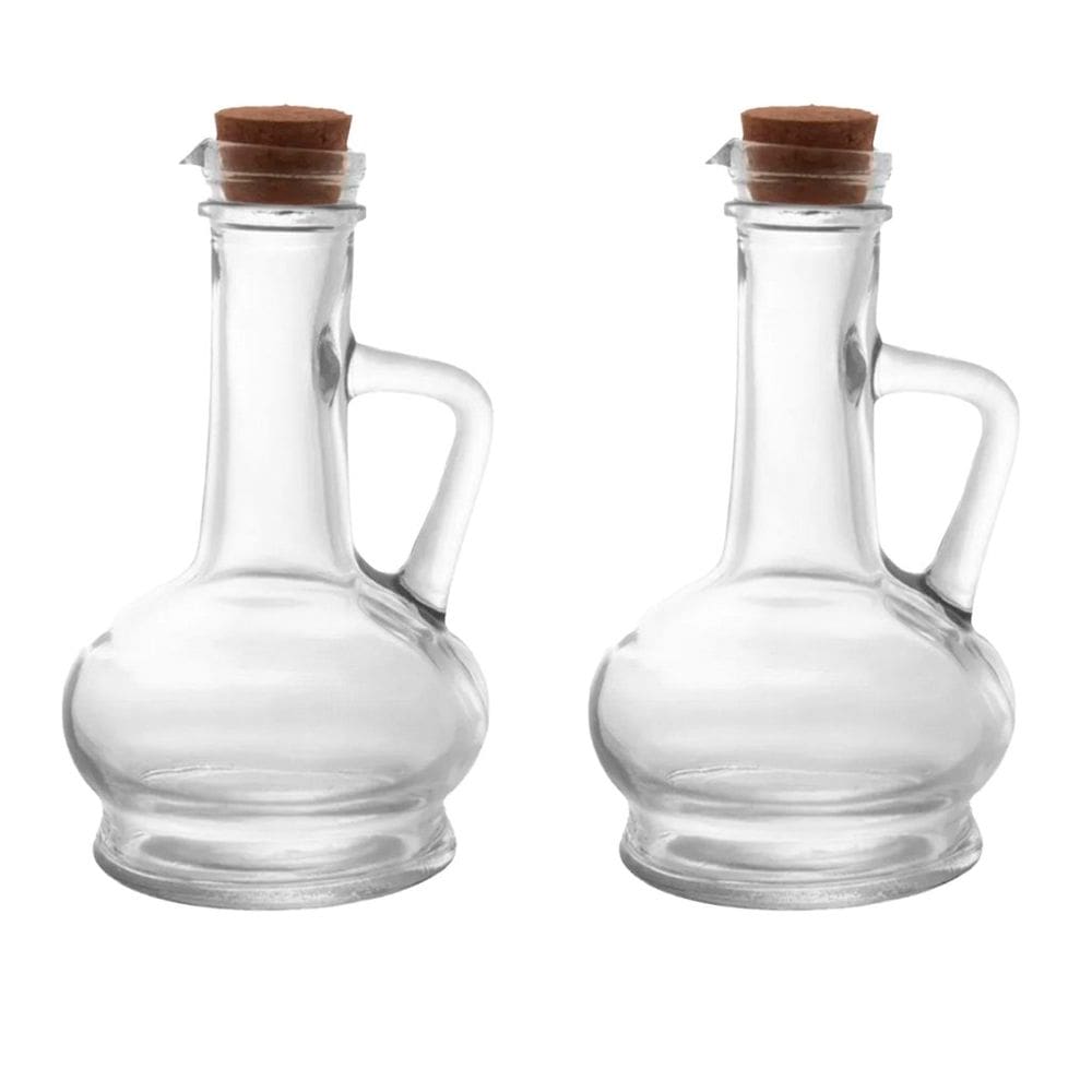 Kit 2 Galheteiros de Azeite Vinagre Vidro com tampa Cortiça 250ml
