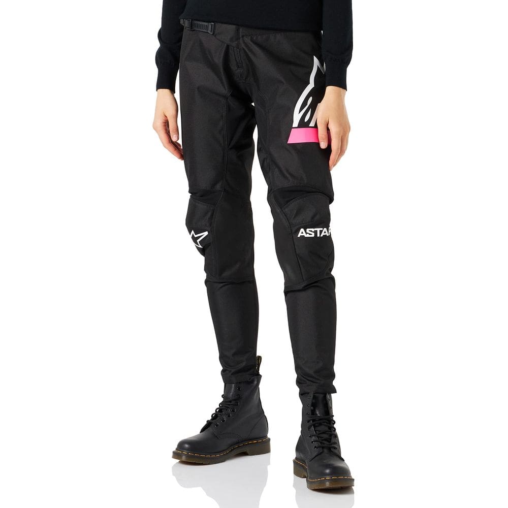 Calças de motocross Alpinestars Fluid Stella Preta/Rosa Fluo 32