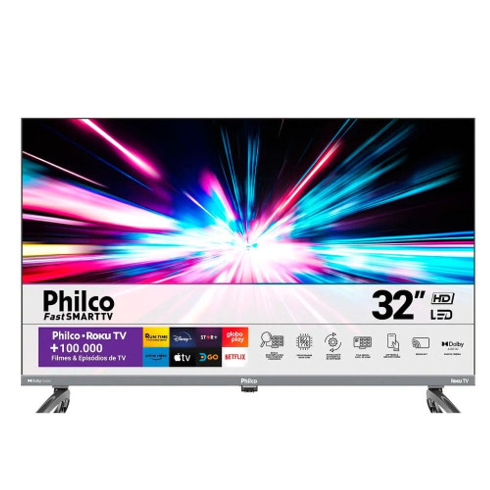 Smart TV PTV32K34RKGB 32 polegadas Full HD LED Roku TV Philco