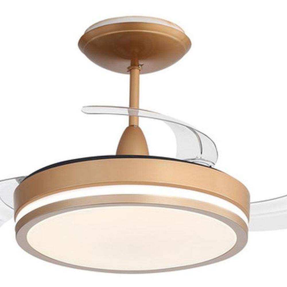 Ventilador Teto Retrátil Com Controle 91cm Dourado Bivolt
