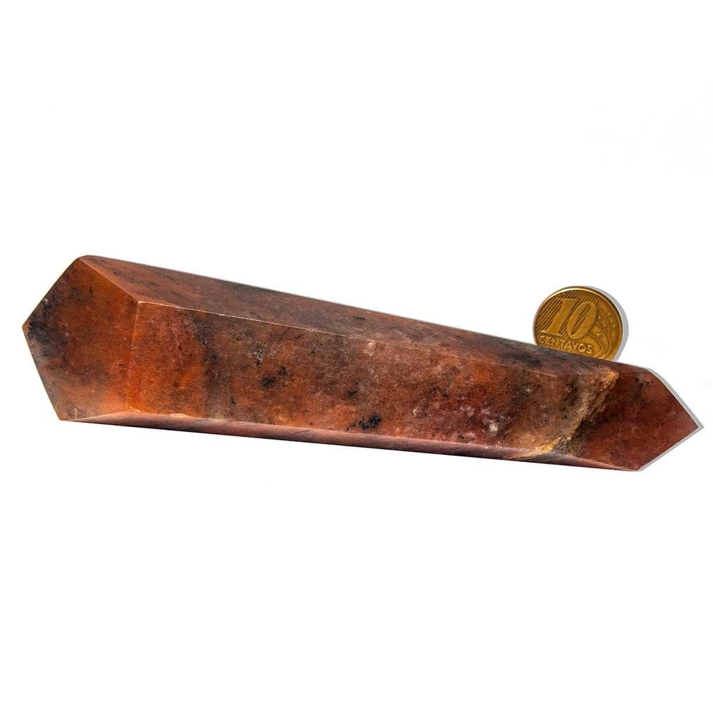 Biterminado Quartzo Vermelho Sextavado 14 a 15cm Tipo B