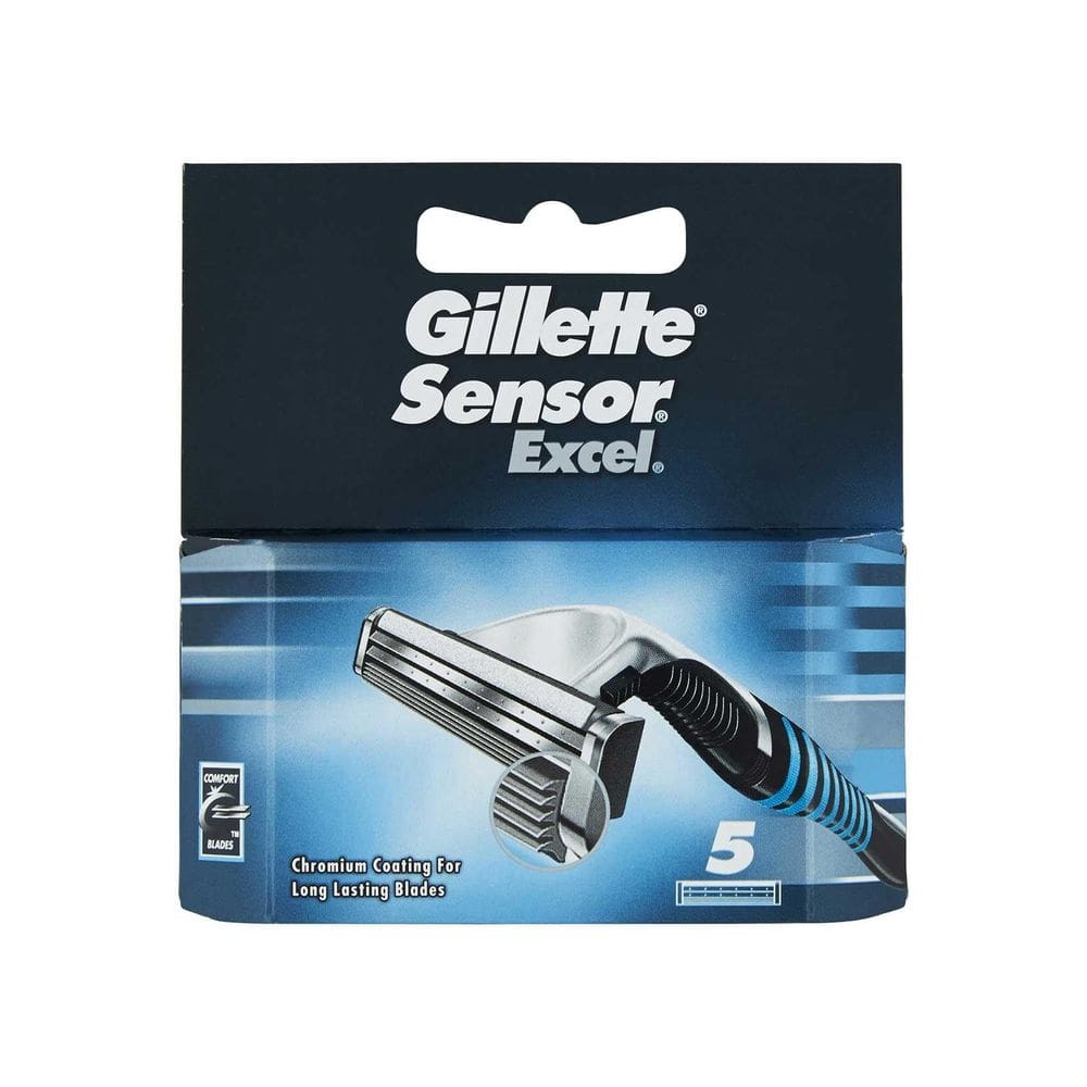 Recargas Razor Blade, sensor Gillette Excel masculino, 5 unidades