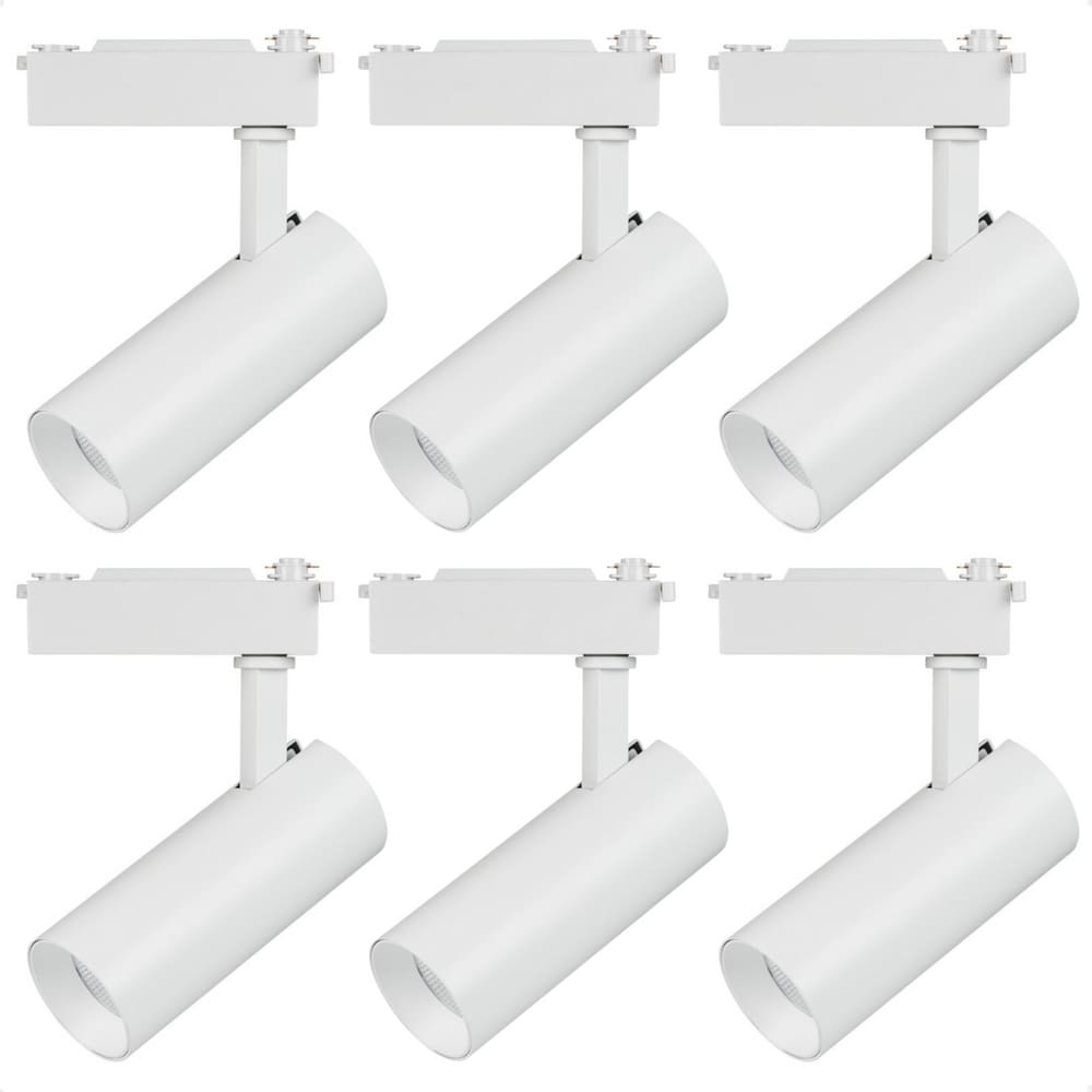 Kit 6 Spot Longo Led MR16 para Trilho Eletrificado Branco 3000K Quente