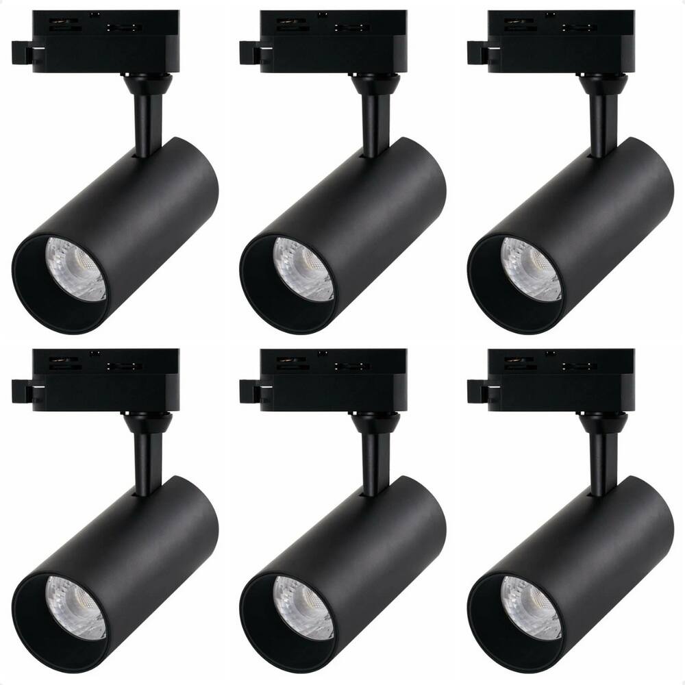 Kit 6 Spot Led MR16 para Trilho Eletrificado Preto 110/220v 6500K Frio