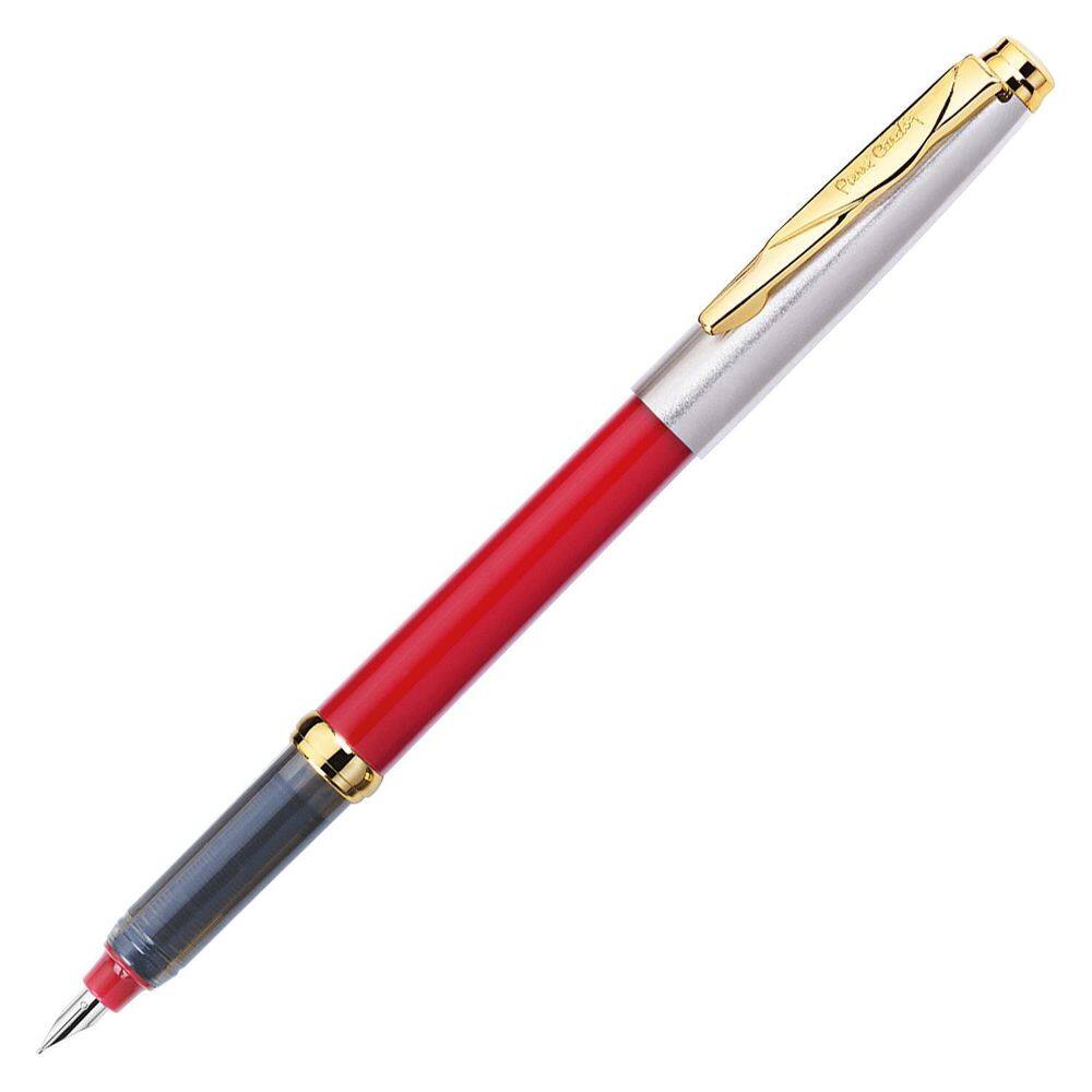 Caneta Tinteiro Pierre Cardin Momento Half Gold Vermelha F