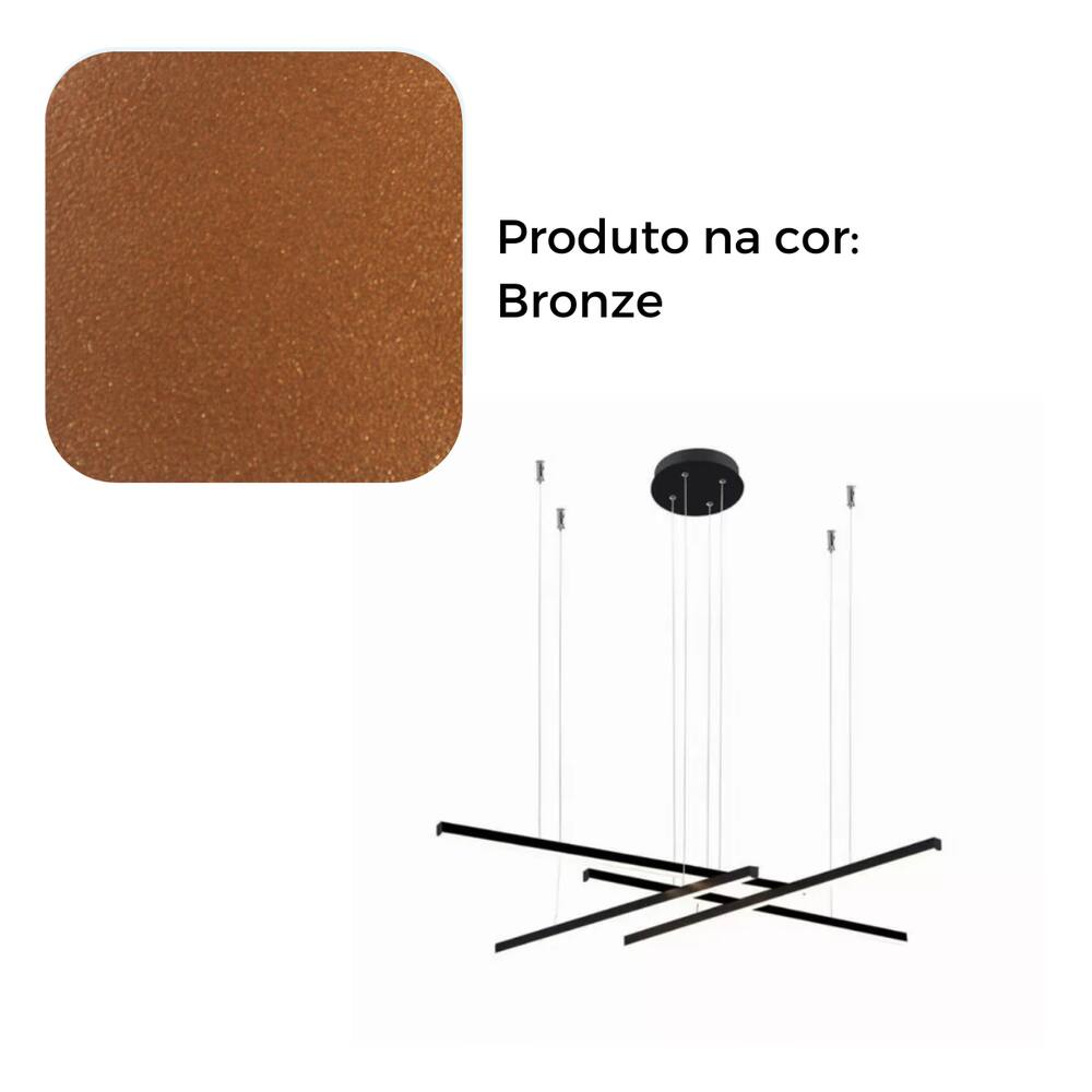 Pendente Linear 4 Perfis 60cm 3000K