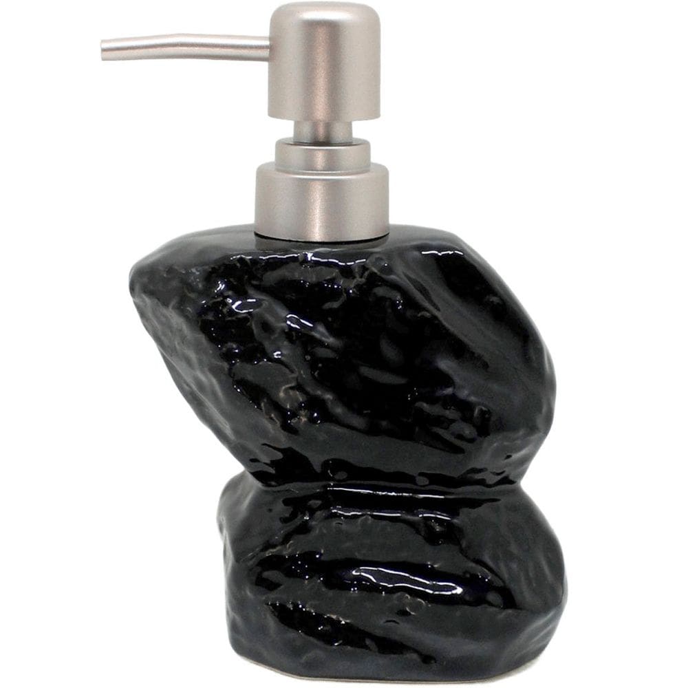 Saboneteira Líquida Decoração Banheiro Preto Cerâmica 350ml