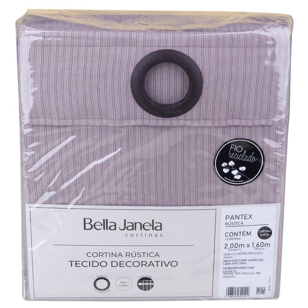 Cortina Rústica Pantex 200x160 Bella Janela Taupe