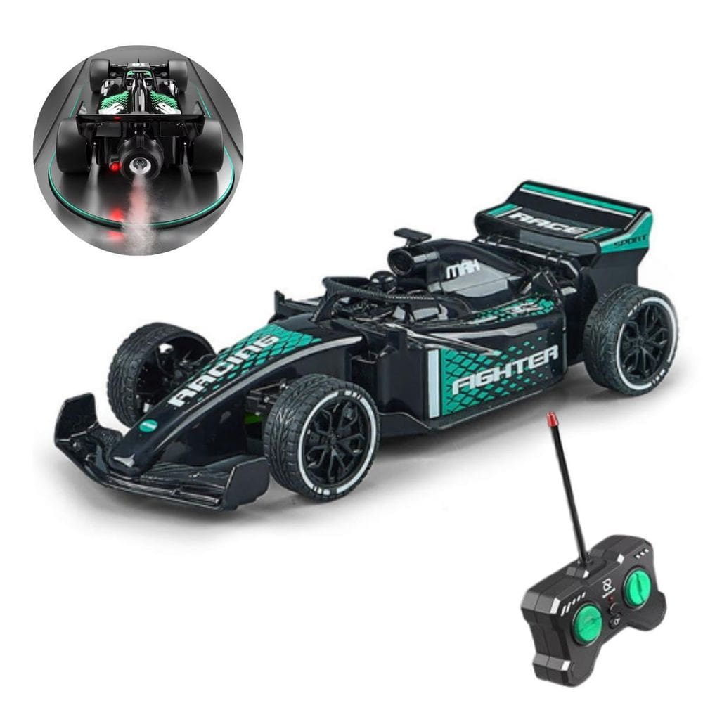 Carrinho De Corrida F1 Controle Remoto Solta Fumaça E Led