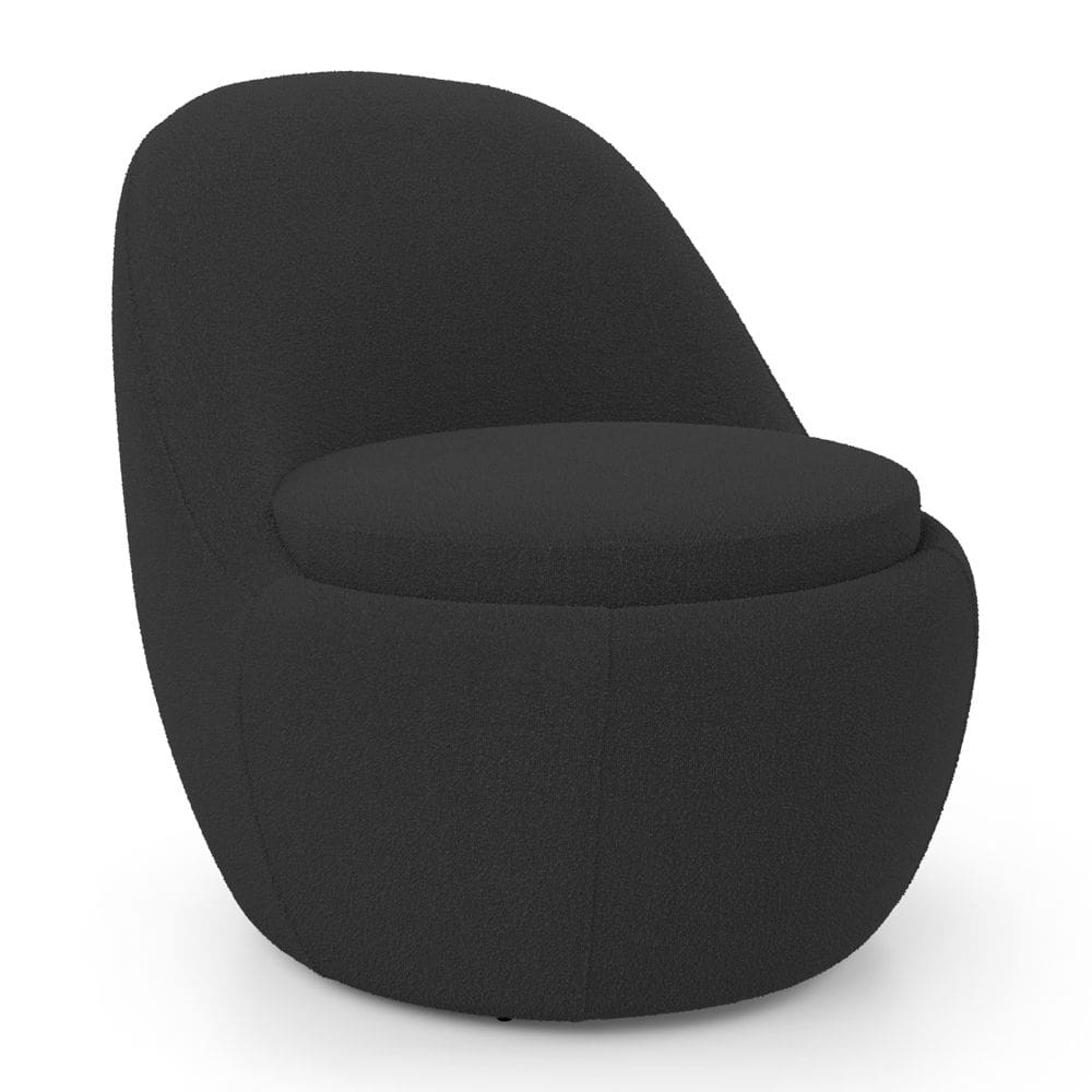 Poltrona Orgânica Living Memphis Fixa Bouclê Preto - Desk Design