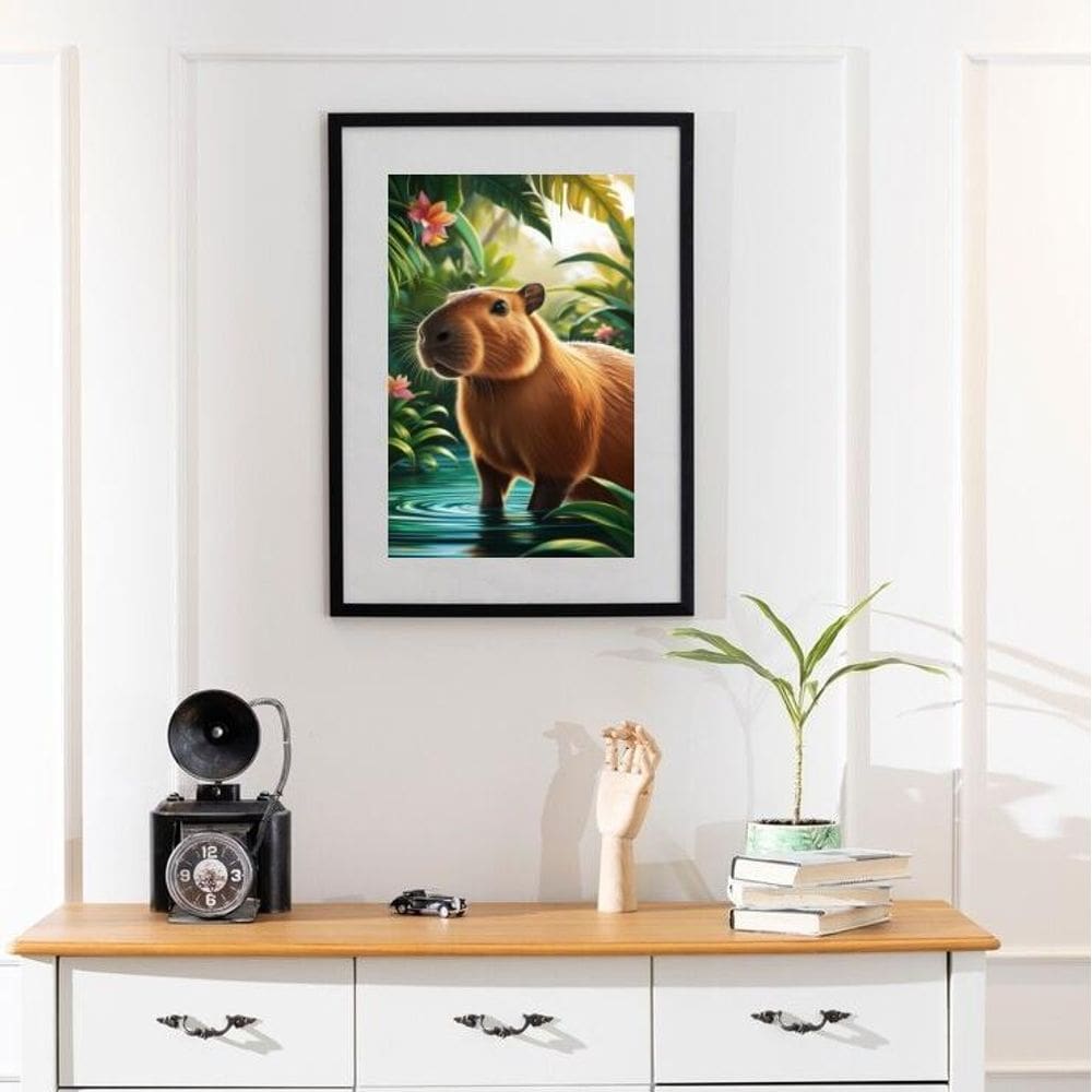 Quadro Capivara Tropical - 60X48Cm