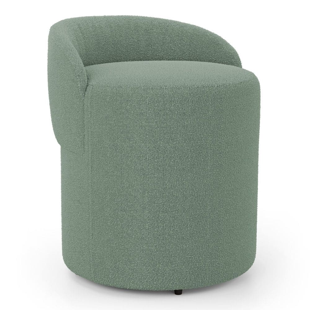Puff Banqueta Living Gaia Orgânico com Encosto Baixo Bouclê Verde Menta - Desk Design