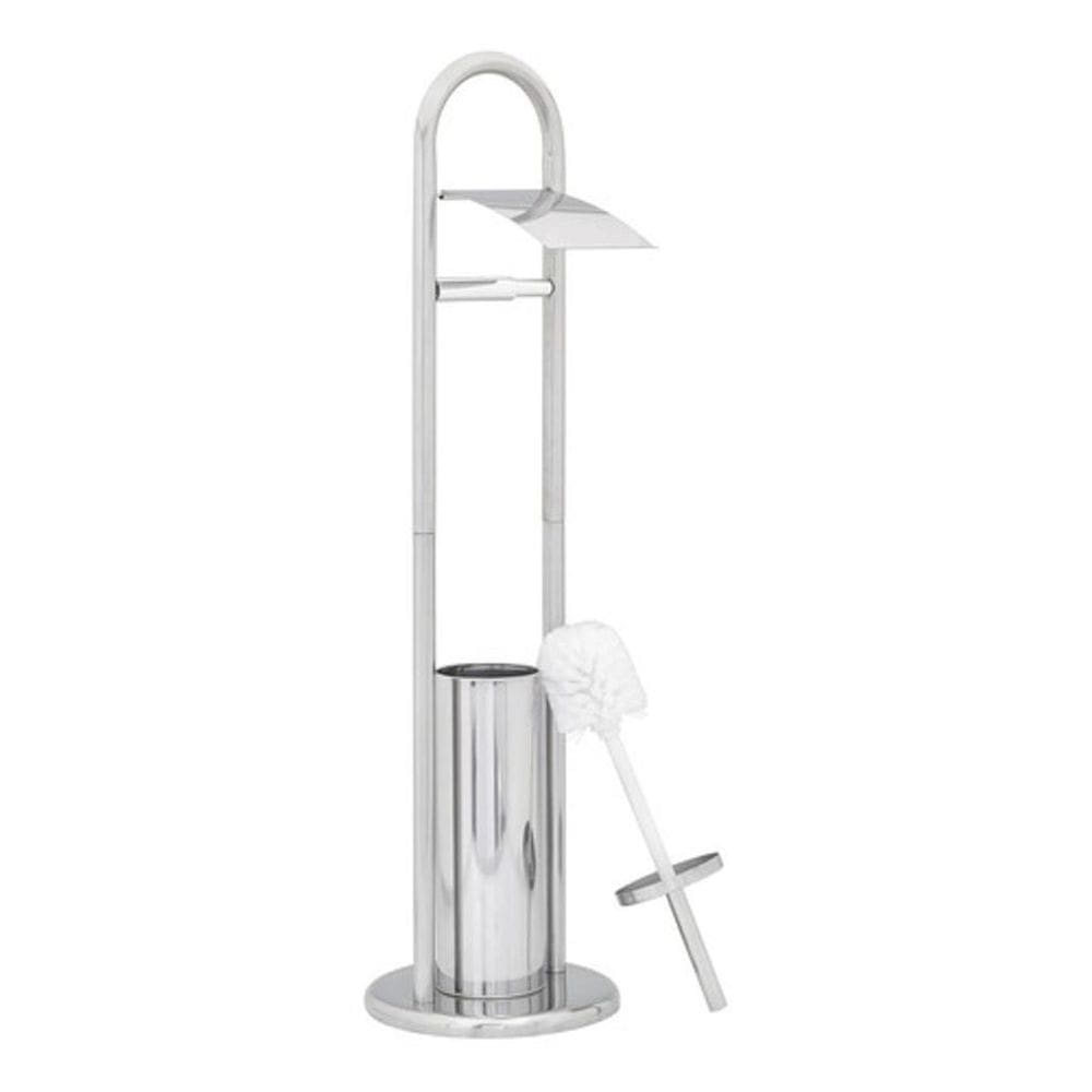 Porta Papel Higiênico Sofisticado Metal Com Escova Sanitária