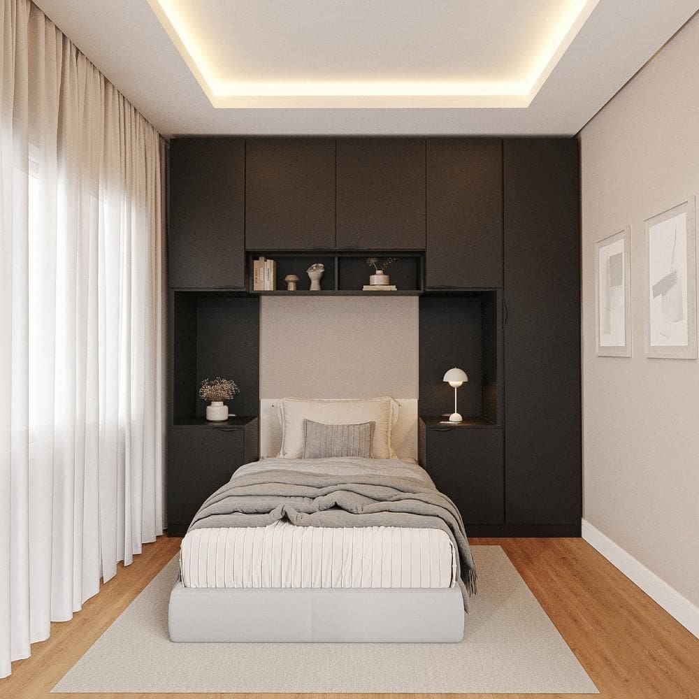 Guarda-roupa Modulado 7 Portas 5 Peças Hera Cabecasa Madeiramadeira Preto
