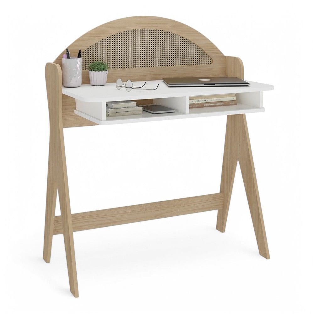 Mesa Escrivaninha Penteadeira Cecília Orgânica 90cm 100%MDF com Nicho Integrado - Desk Design