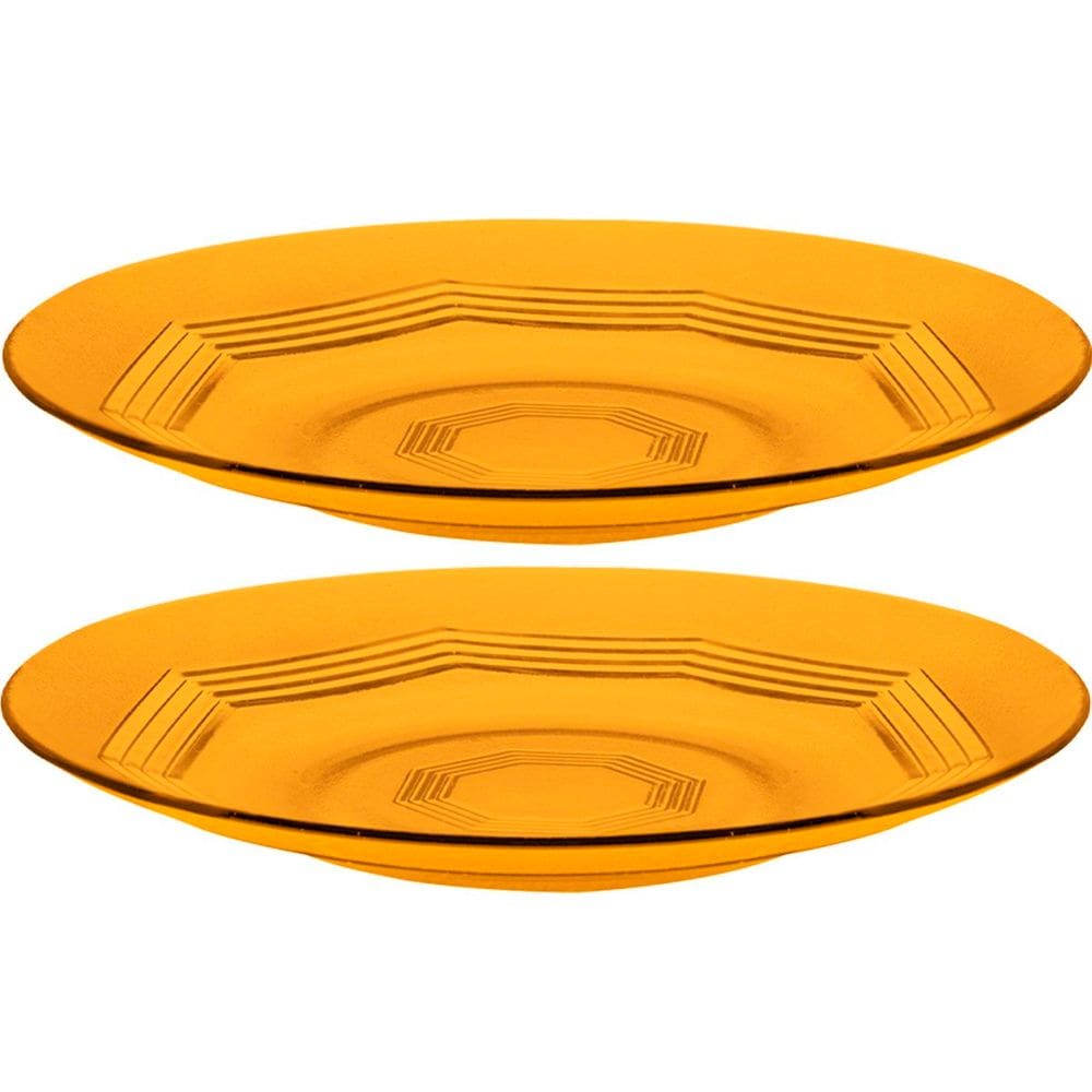 Jogo Pratos Raso Jantar 8 Pessoas 8Pçs Âmbar Em Vidro 23cm