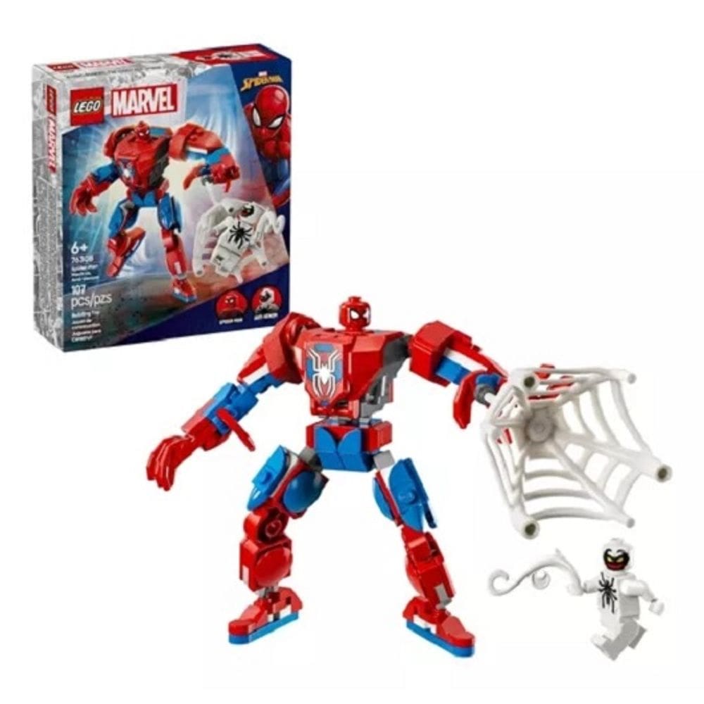 Lego 76308 Spiderman – Robo Armadura Homem-aranha Vs Anti-venom -107 peças