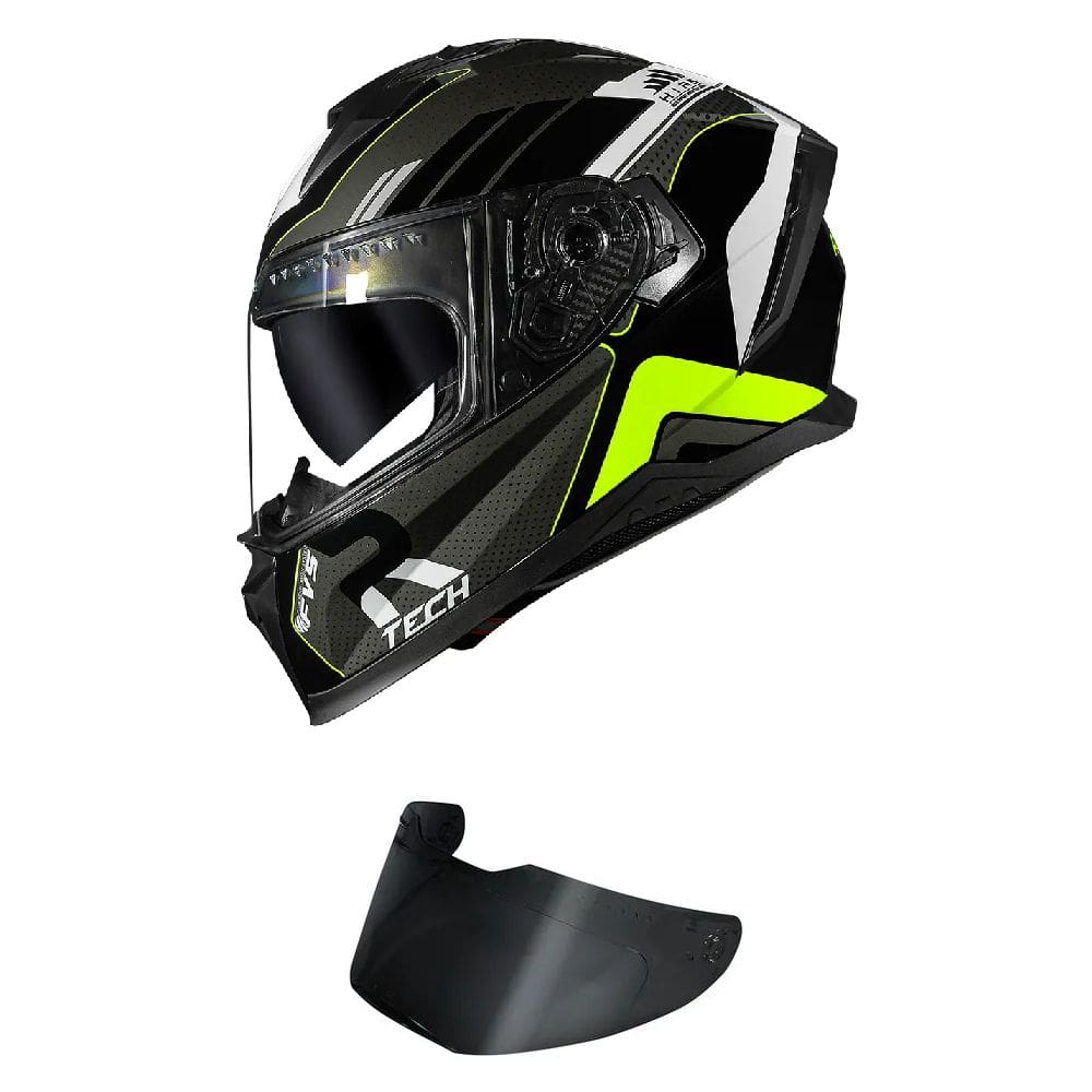 Capacete Race Tech Volt Track Preto Titanium Mais Viseira Fumê