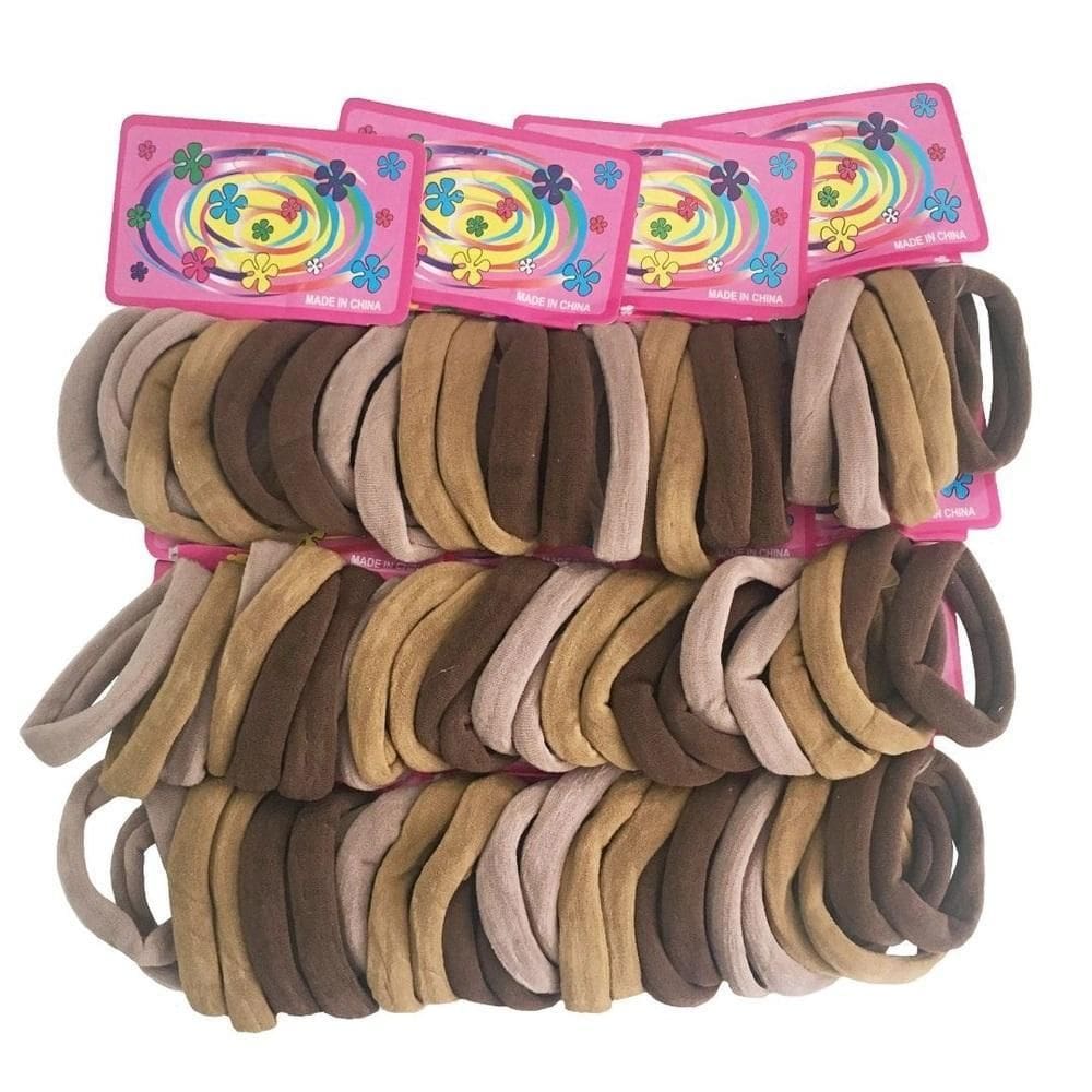 Kit 144 Elásticos De Cabelo Rabicó Xuxinha Tons De Marrom