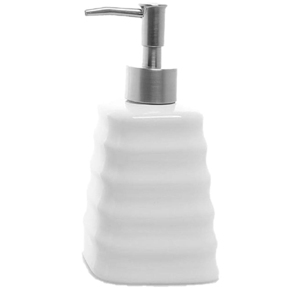 Porta Sabonete Liquido Modelagem De Cerâmica Lavabo Branco