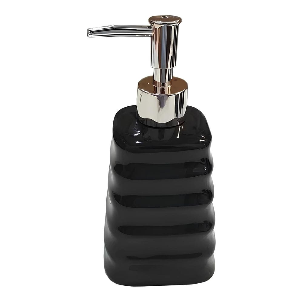Porta Sabonete Liquido Modelagem De Cerâmica Lavabo Preto
