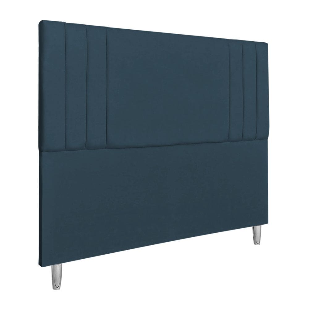 Cabeceira Solteiro 0,90m Viena Suede Azul Marinho Dal Poz Estofados