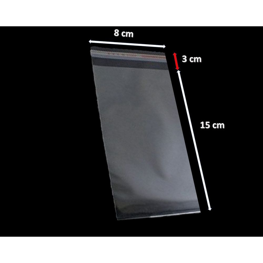 Saco Adesivado Plástico Transparente Vabene 8x15+3cm 500 Unidades