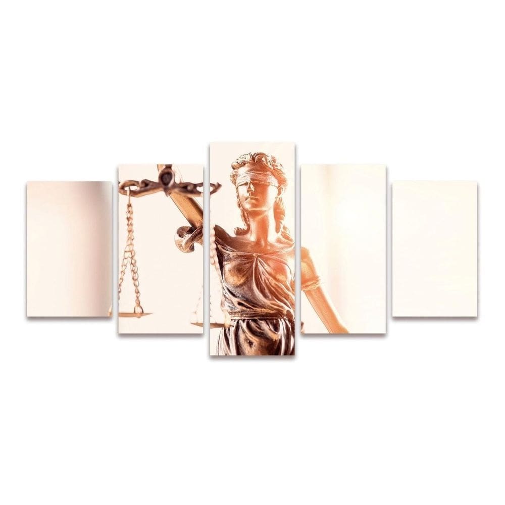 Kit Quadros Mosaico Decorativo Estatua Justiça Balança Advo