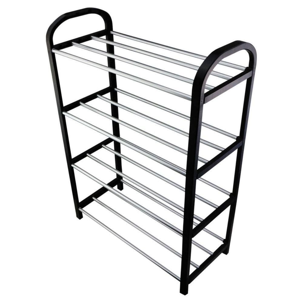 Sapateira 4 Andares - Plástico - Preto