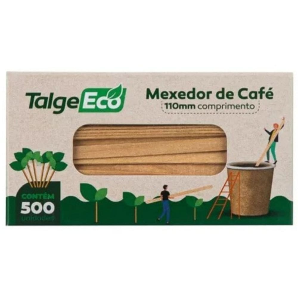 Mexedor De Bambu Talge Para Drink Café Bebida 11cm 500un
