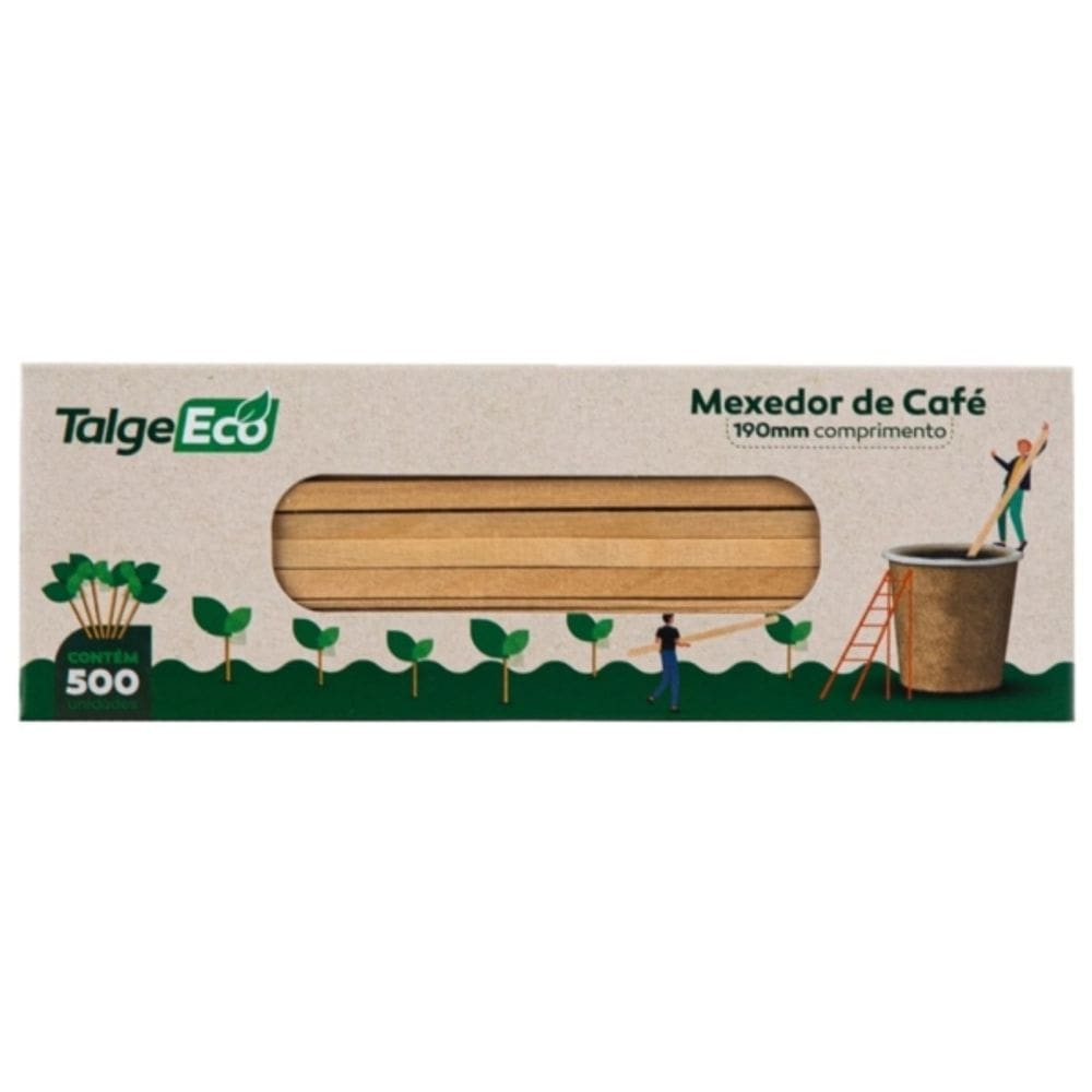 Mexedor De Bambu Talge Para Drink Café Bebida 19cm 500un