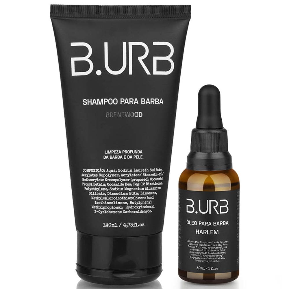 Kit Shampoo Brentwood + Óleo Harlem Amadeirado Barba Urbana B.URB